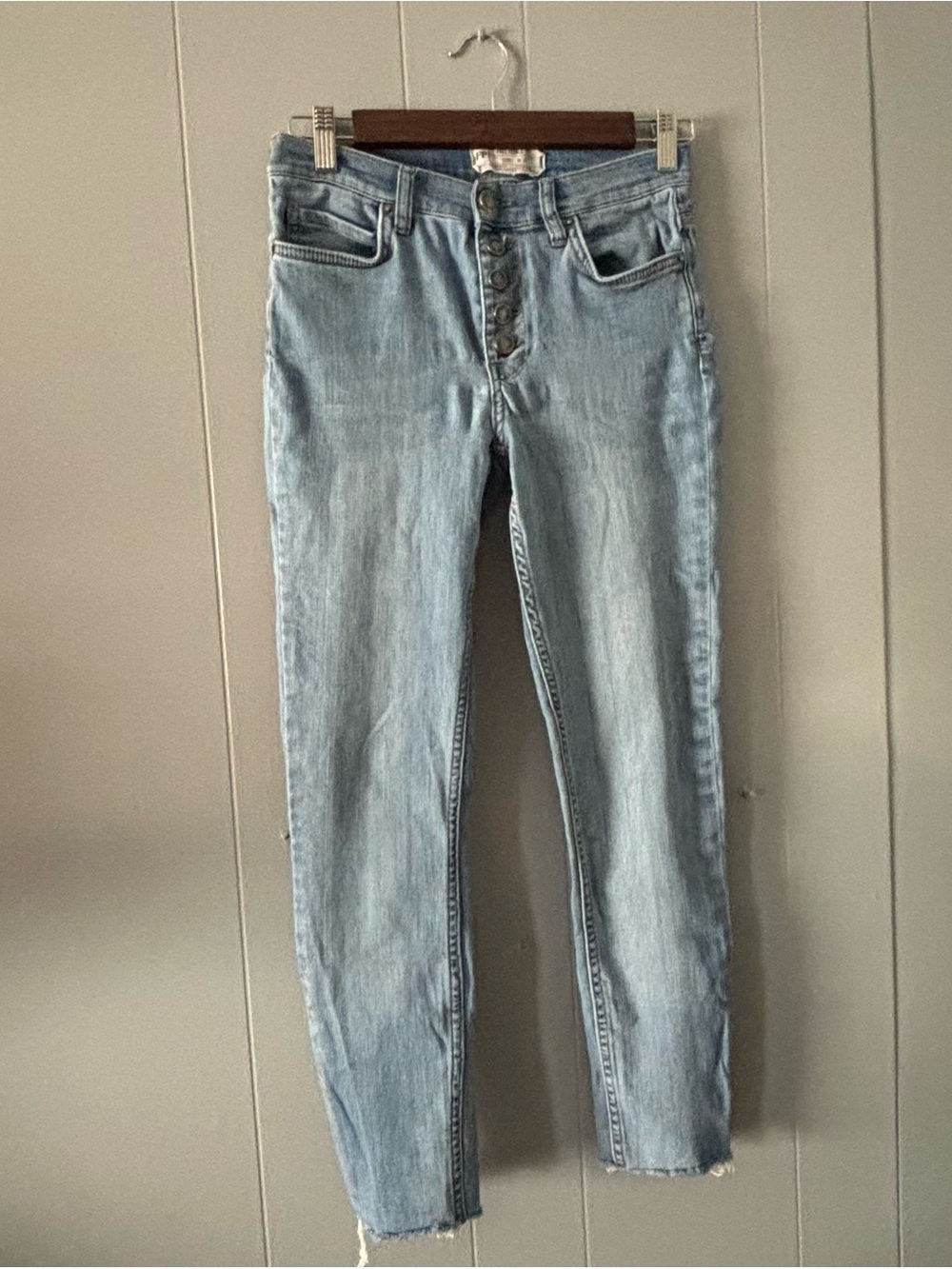Free People button-up light wash jeans